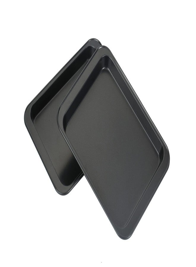 Walooza Baking Sheets Toaster Oven Pans, Cookie Sheets for Baking Tray Non Stick, Broiler Quarter Half Sheet Pan, Jelly Roll Pan Cake Pan Set for Cooking, Walooza Rimmed Cookie Sheets for Baking Nonstick - Image 1